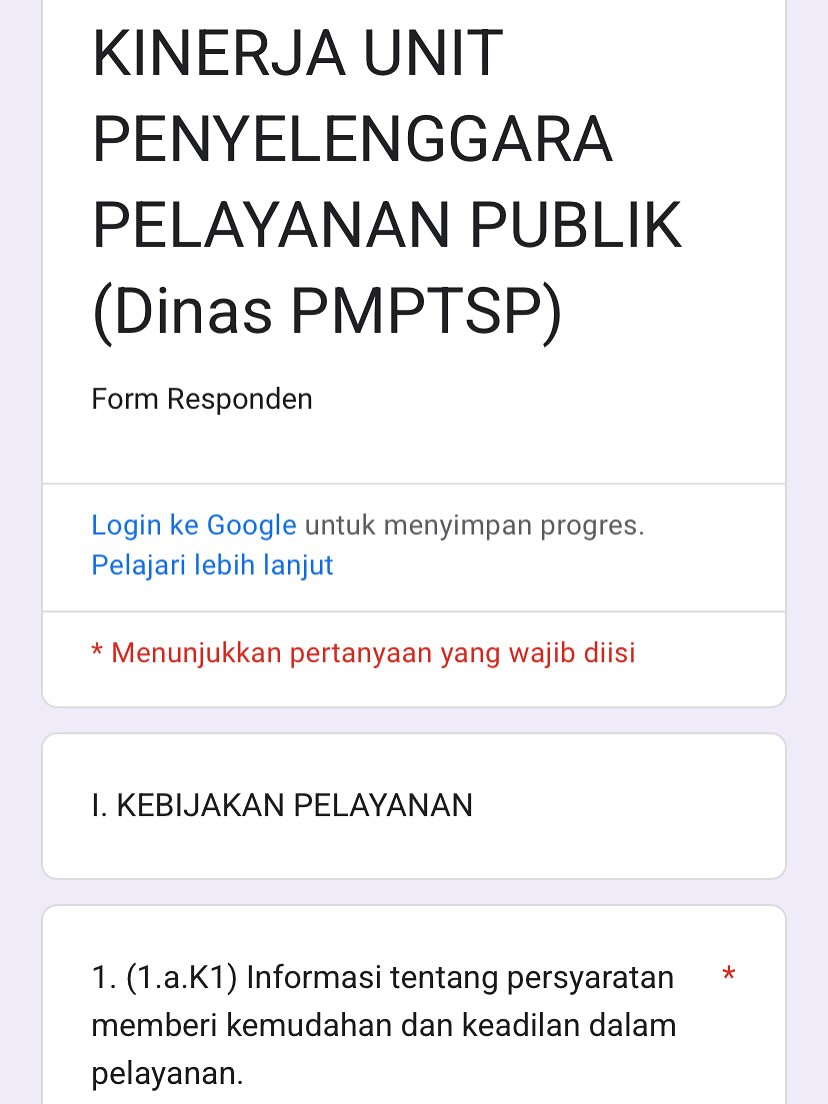 SURVEY PENYELENGGARA PELAYANAN PUBLIK