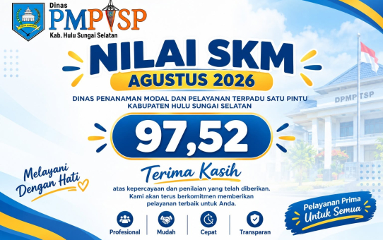 NILAI SKM DINAS PMPTSP BULAN AGUSTUS 2026