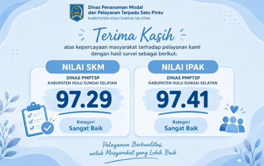 NILAI SKM DAN NILAI IPAK DINAS PMPTSP KABUPATEN HULU SUNGAI SELATAN