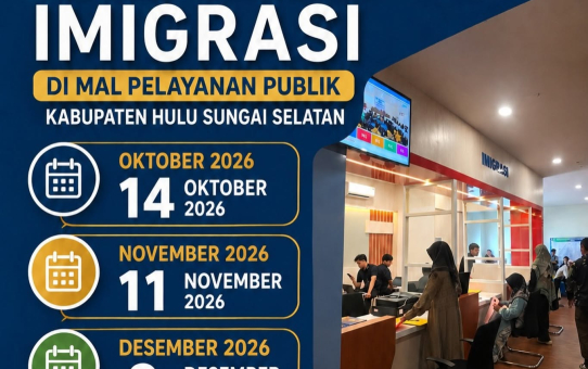 JADWAL PELAYANAN IMIGRASI DI MAL PELAYANAN PUBLIK (MPP) KABUPATEN HULU SUNGAI SELATAN