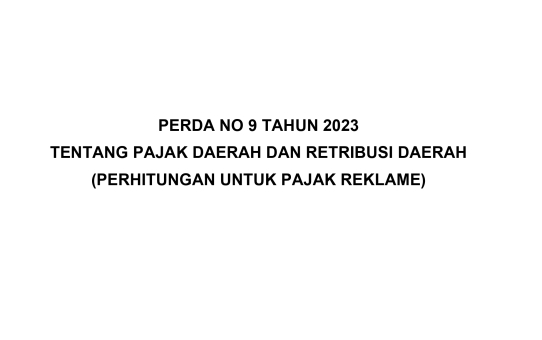 INFORMASI PAJAK REKLAME