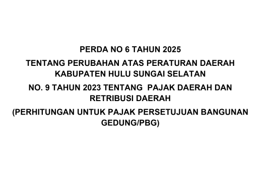 INFORMASI PAJAK PERSETUJUAN BANGUNAN GEDUNG (PBG)